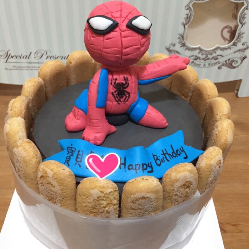 寇比造型蛋糕 蜘蛛人 客製化翻糖蛋糕/週歲蛋糕/杯子蛋糕/手指餅乾蛋糕