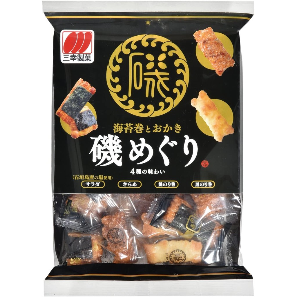 【無國界零食屋】日本 三幸 製菓 醬油綜合米果 米果 綜合 米餅 海苔 砂糖 薄鹽 鹽味 小米果 餅乾 80g