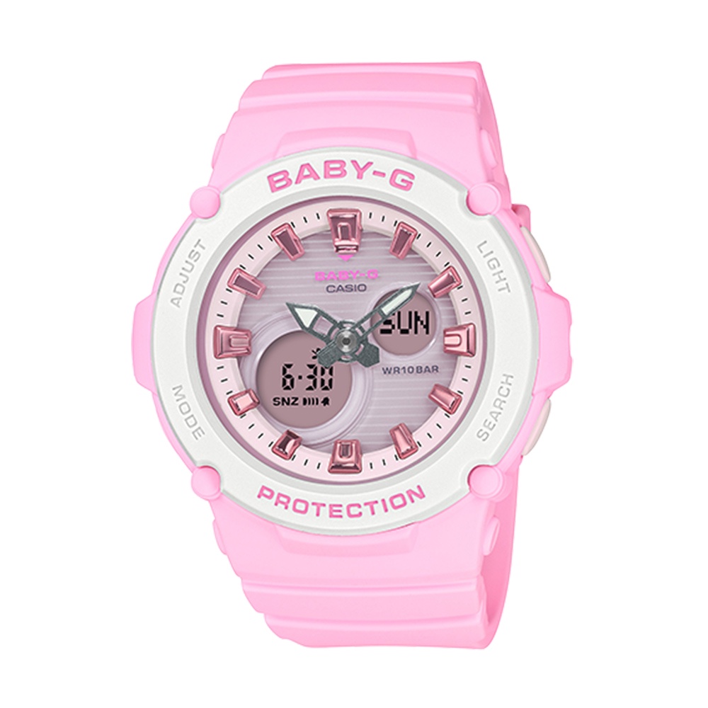 【CASIO】卡西歐 BABY-G半透果凍粉粉色錶-公司貨 BGA-270-4A 台灣卡西歐保固一年