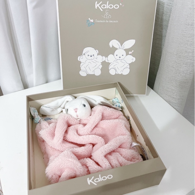 全新 Kaloo Plume 20兔兔安撫巾(粉紅) 安撫巾 禮盒 寶寶用品 嬰兒用品 彌月禮盒 抓巾 擦巾 口水巾