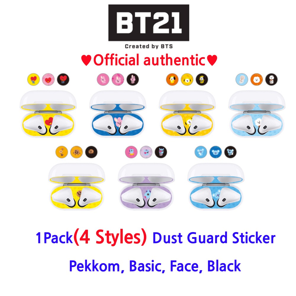 Bts BT21 官方蘋果 AirPods 防塵貼紙蘋果 AirPods 1 AirPods 2