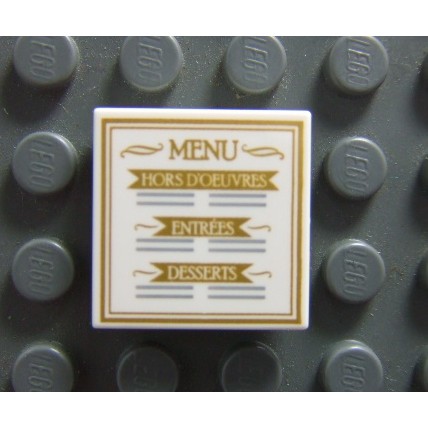 【積木2010】樂高 LEGO 巴黎餐廳 菜單 10243 / 道具 印刷磚片 2X2 Tile