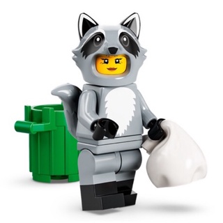 《Bunny》LEGO 樂高 71032 10號 浣熊人 浣熊裝粉絲 銀髮 垃圾桶 第22代人偶包
