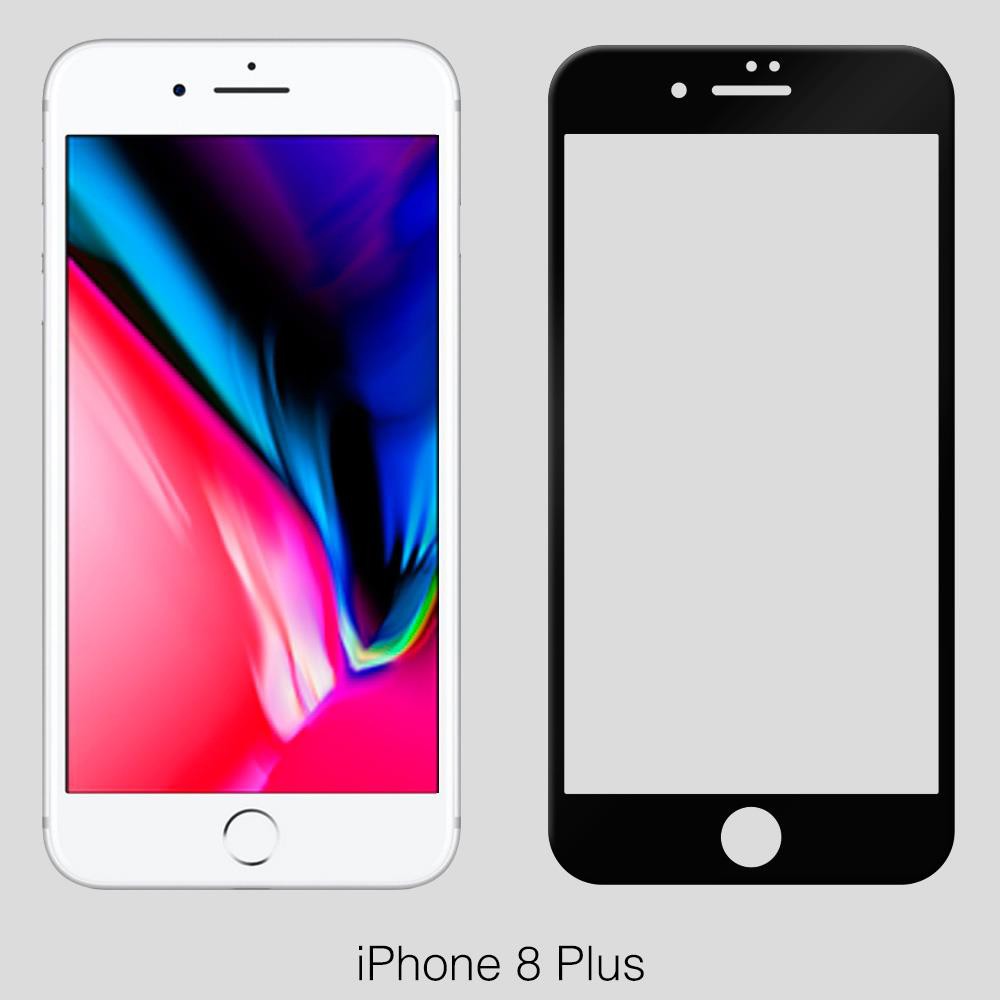 Apple iPhone 8 Plus /5.5吋/日本AGC9H超高硬度鋼化二次強化玻璃3D曲面滿版黑色 蝦皮直送