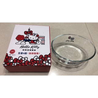 Sanrio 三麗鷗 Hello Kitty 凱蒂貓 耐熱玻璃碗 蝴蝶結浮雕x橢圓形餐碗 全新