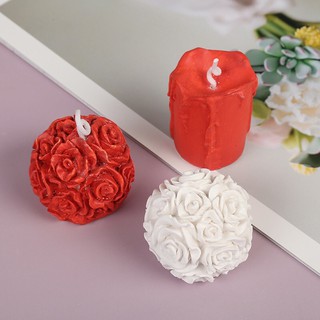 【美倫美】矽膠模 立體小玫瑰花球蠟燭模 矽膠模具