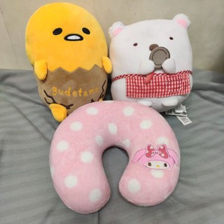 先詢問 蛋殼 茶葉蛋 娃娃 玩偶 角落生物 白熊 9吋 美樂蒂 可拆式 記憶頸枕 cc