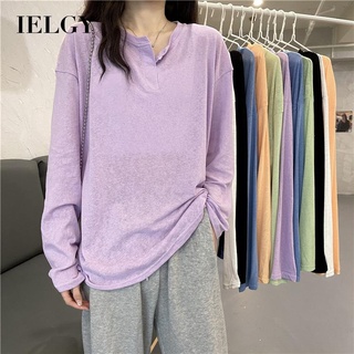 IELGY 懶人冰絲防曬上衣t恤套頭衫長袖上衣女