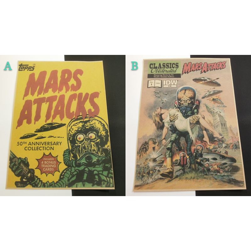 Mars Attacks! 星戰毀滅者 提姆·波頓 動畫 漫畫 復古 A3 牛皮紙 牛皮海報 卡通 裝飾 壁紙 海報