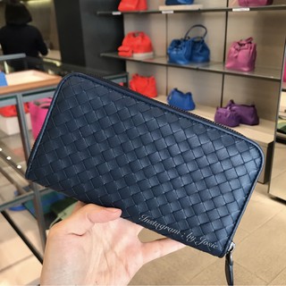 歐洲正品🇫🇷 BOTTEGA VENETA BV 小羊皮 編織皮革 拉鍊 長夾