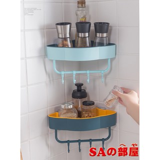 浴室三角置物架◎SA部屋◎多功能牆角置物架 瀝水架 無痕防水 可吊掛 壁掛架 角落收納架 浴室廚房-特價25元