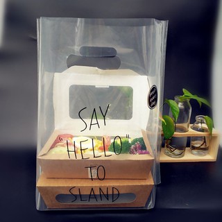 ◎10只/包◎"SAY HELLO"高壓純透明塑料袋/沙拉打包袋/餐盒紙盒打包袋/食品級烘焙包裝袋