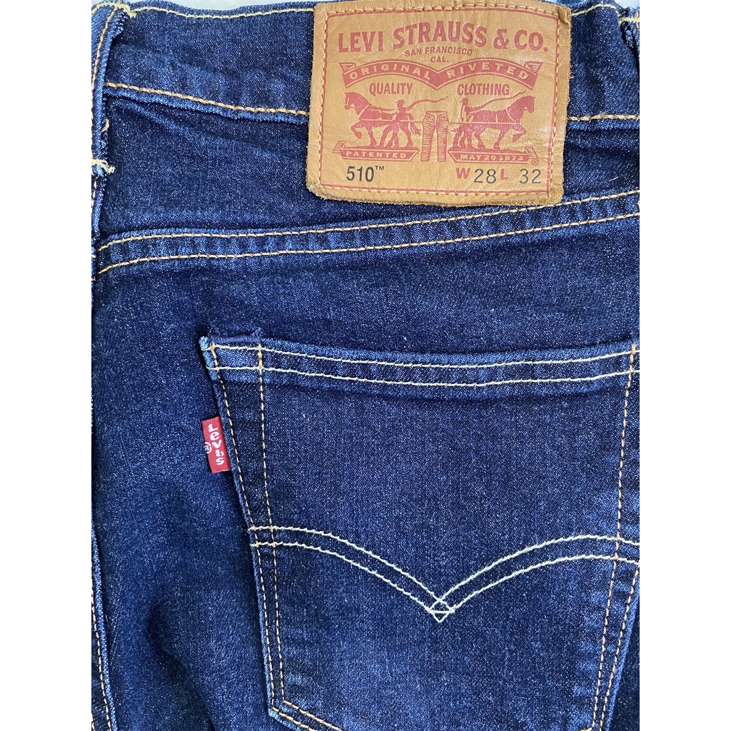 9成9新正品Levis 510(W28)深藍合身彈性牛仔褲