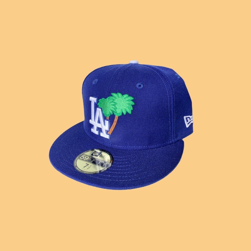 JCI：New Era MLB 洛杉磯 道奇隊 棕梠樹 藍色全封棒球帽 非 古著 / 老帽 / KOBE / 西岸嘻哈