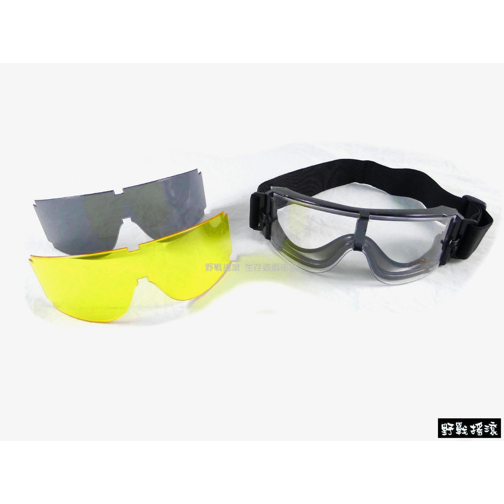 【野戰搖滾-生存遊戲】SWAT特警X800戰術風鏡、護目鏡- 套裝版 (含三色鏡片)