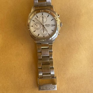 正品 日本原廠 SEIKO精工經典款三眼計時腕錶(白)7T92-0CA0 50M 二手