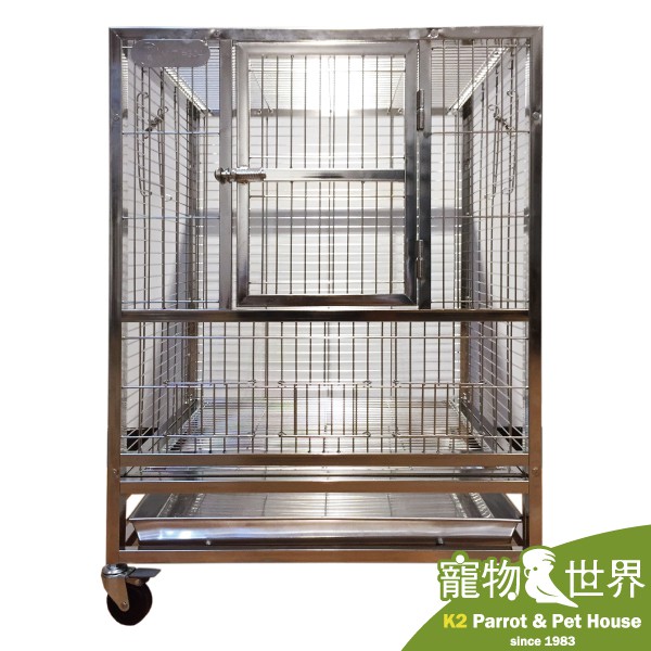 《寵物鳥世界》白鐵兩呎四方籠 /不銹鋼 白鐵籠 兩尺籠 適用中型鳥 中大型鳥 免運 SN009