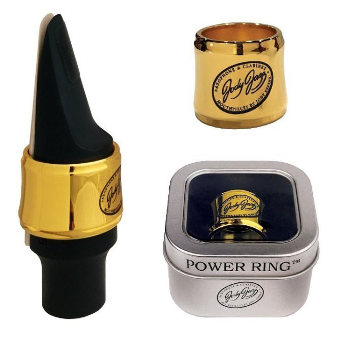 【現代樂器】JodyJazz Power Ring HRA1 24K鍍金 中音薩克斯風 束圈 塑膠吹嘴專用