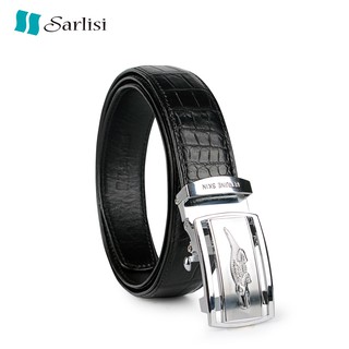 【臺灣出貨】【Sarlisi】泰國鱷魚皮帶真皮男腰帶大格紋鱷魚肚皮皮帶自動扣男士腰帶