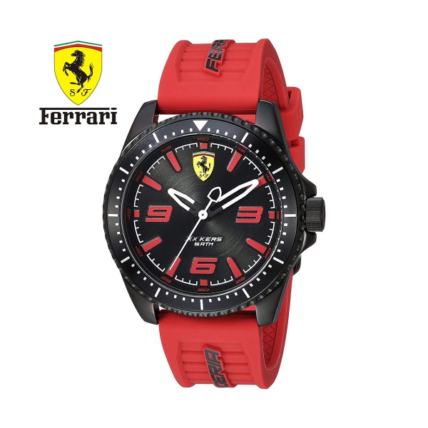 【Ferrari 法拉利】簡約賽車時尚競速腕錶套組+真皮錶帶-亮眼紅/FA0870025/台灣總代理公司貨享兩年保固
