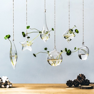 【清の雅】懸掛水培植物玻璃瓶 綠植蘿吊飾 創意擺件 裝飾器皿 客廳壁掛小花瓶