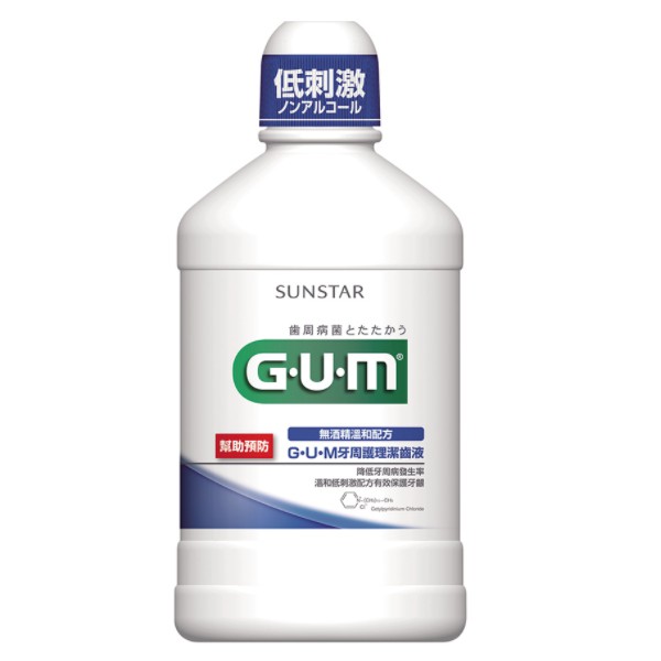 【好厝邊】日本 GUM 無酒精 溫和 口氣清新  牙周護理潔齒液 500ml漱口水-草本薄荷