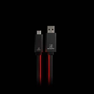 VIVIFY Aceso W10 TYPE C快充傳輸線 1米 紅光USB 電競RGB《名展音響》