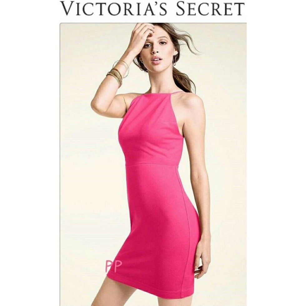 ❀花心美日♡E92 新品現貨S 正品Victoria s Secret維多利亞的秘密露背洋裝 小禮服 粉紅色