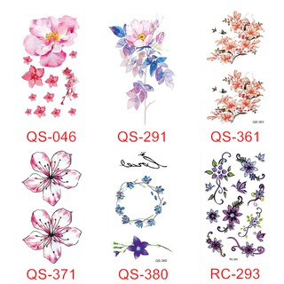 ☆潮品小舖☆TA43 性感花朵刺青貼紙 水彩花卉 防水持久 手臂 鎖骨