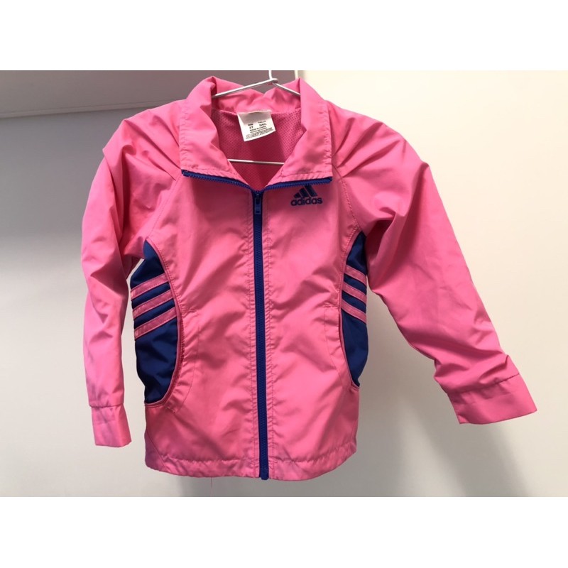 美國購入 Adidas 3T 3歲 愛迪達 亮桃紅色防風風防水外套 女童風衣外套 🇺🇸