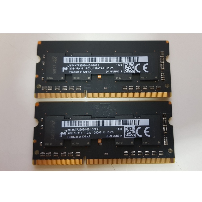 美光 Micron PC3L-12800S DDR3-1600 2GB macbook NB 記憶體