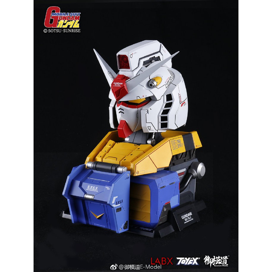 御模道 X LABX 1/35 初鋼 RX-78-2 初代鋼彈 戰損版 頭像 胸像 半身像23公分 機殼(無天貓機上盒)
