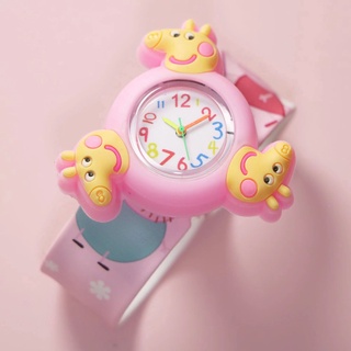粉紅豬小妹 小豬佩奇流行手錶兒童男女通用矽膠手錶卡通模擬石英兒童
