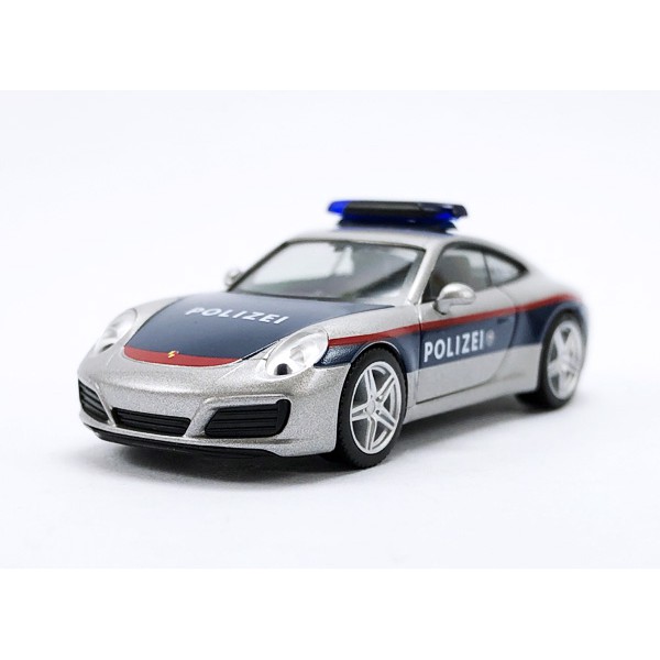 【秉田屋】現貨 Herpa Porsche 保時捷 911 991 Carrera 奧地利 警車 1/87