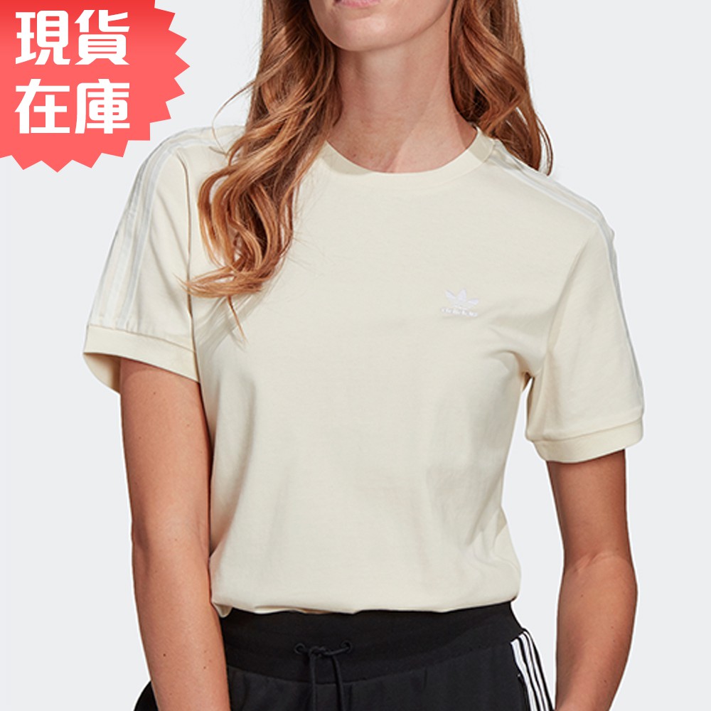 Adidas ADICOLOR 女裝 短袖 T恤 純棉 基本 米色【運動世界】GN2786