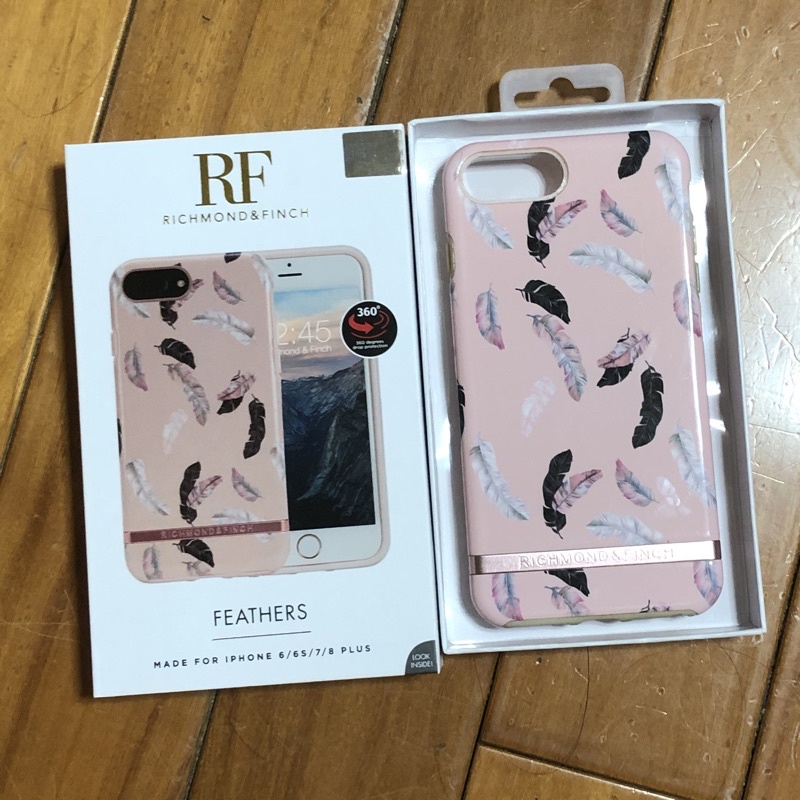 二手 RF瑞典手機殼 - 玫粉羽毛 iPhone8plus