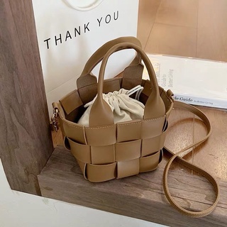 🌸預購🌸韓國時尚編織新款斜背手提水桶包