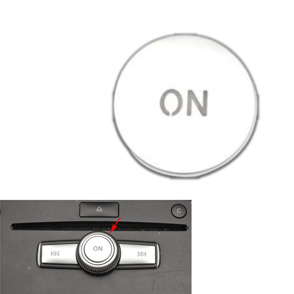珍珠銀 音量ON鍵貼 A款小號 按鈕貼 按鍵貼 車內裝飾 適用 08-11 W204 C300 C63