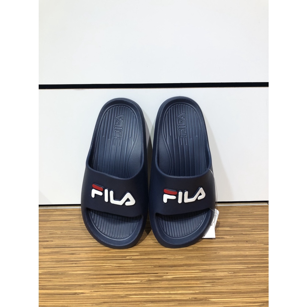 【清大億鴻】FILA 拖鞋 深藍色 英文LOGO 基本款 防水 兒童 2S837V-331