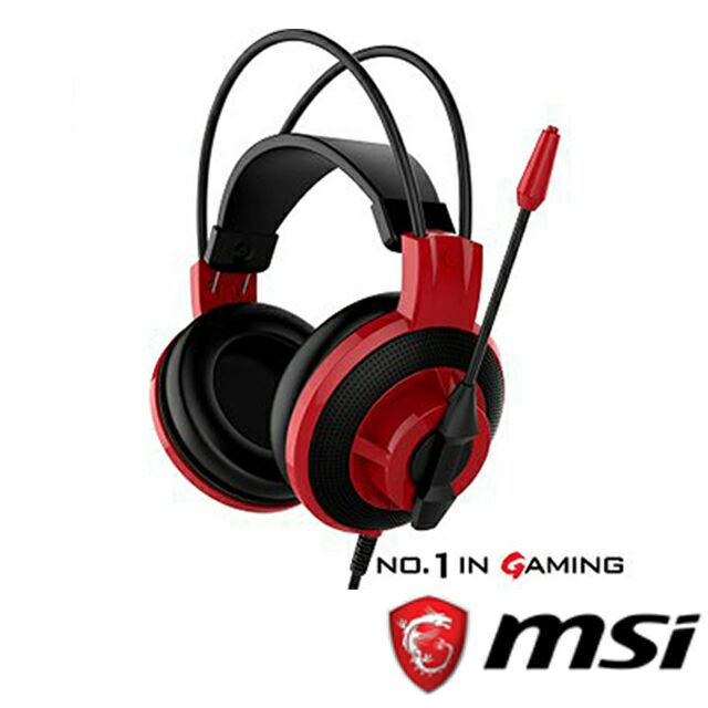 全新 Msi 微星 DS501 玩家級線控 電競 耳罩式耳麥 電競耳機 全指向麥克風 降噪 高品質揚聲器