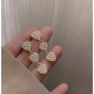 現貨 耳環 珍珠 愛心 925銀針 韓國耳環 珍珠愛心耳環《MIU》