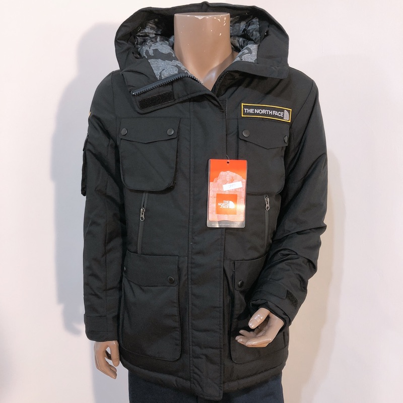 The north face 設計師聯名款 羽絨防風防水防寒 連帽外套長版 迷彩內裏 Gore-Tex