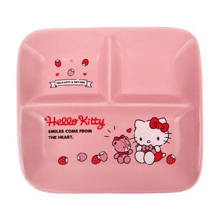 【Sanrio三麗鷗】Hello Kitty方形分隔盤-草莓