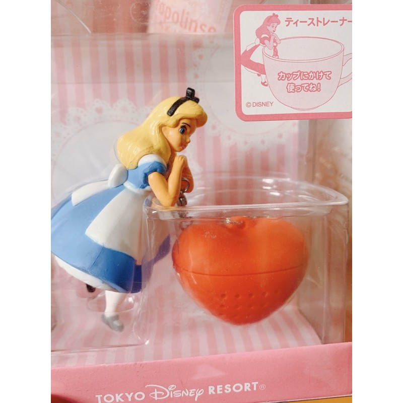 日本帶回全新出清 東京迪士尼限定 愛麗絲杯緣子愛心沖泡茶葉濾網