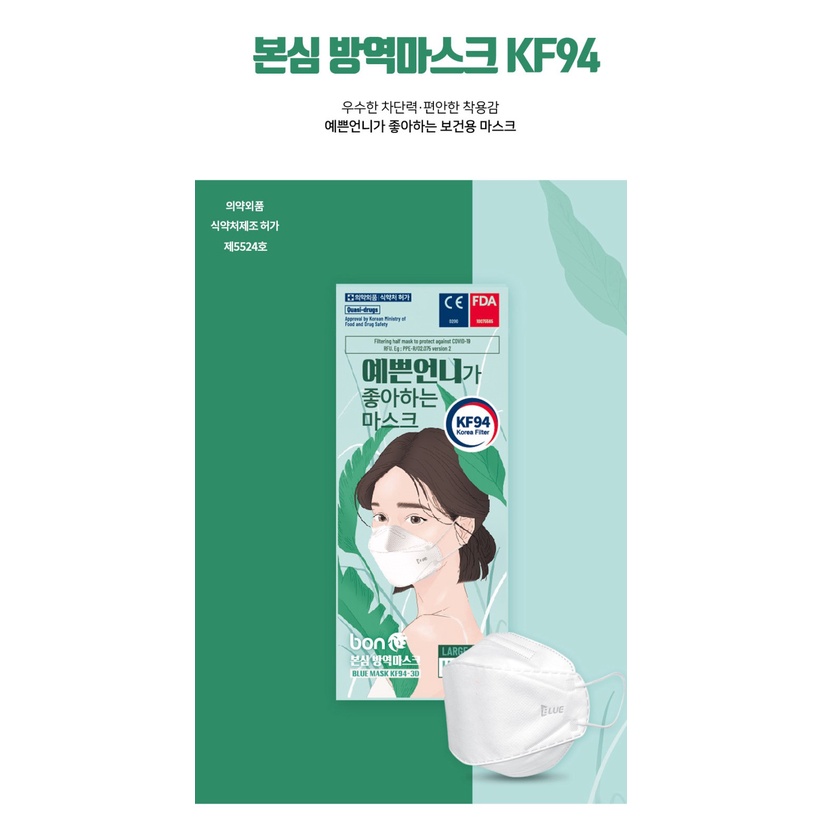 【現貨】韓國Blue Bone KF94口罩 韓國製直接進口 四層結構防護