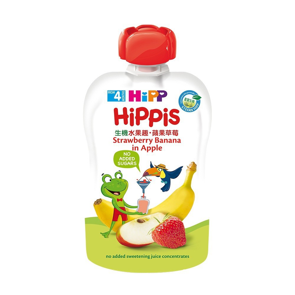 德國 HiPP喜寶生機水果趣-蘋果草莓100g【嬰之房】