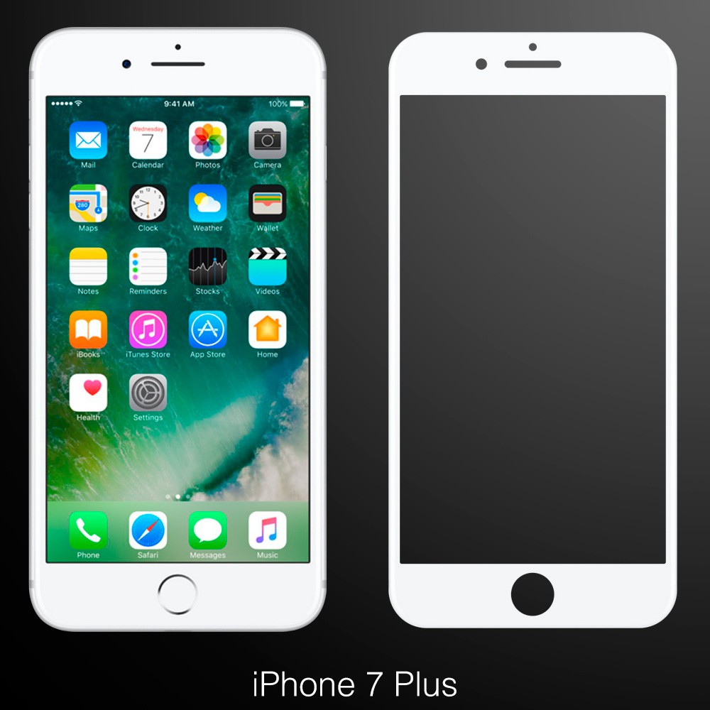 YADI Apple iPhone 7 Plus 蘋果手 機鋼化玻璃保護貼膜5.5吋-2.5D滿版-黑.白  蝦皮直送