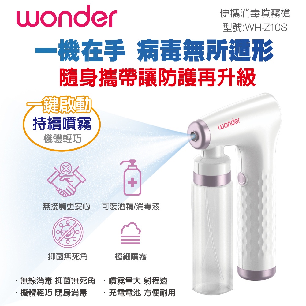 【原廠保固】WONDER 便攜消毒噴霧槍 霧化消毒槍 霧化槍 消毒噴霧槍 酒精噴霧機 酒精消毒機 WH-Z10S