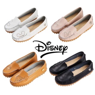 【Disney 迪士尼】迪士尼女鞋 牛皮烙印質感飾釦豆豆鞋 女鞋 包鞋 休閒鞋 豆豆鞋 奇奇蒂蒂米奇米妮MIT台灣製造