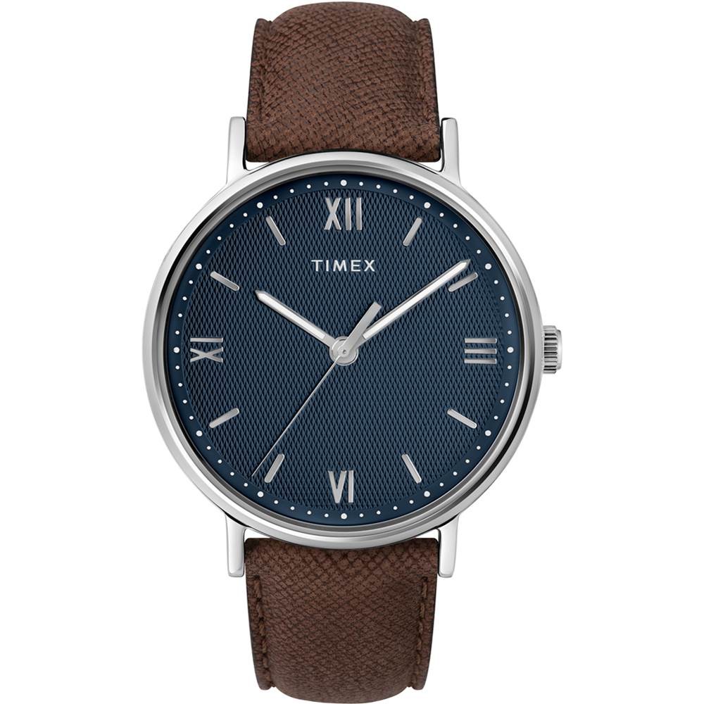 【TIMEX】天美時 風格系列 極簡手錶  (棕/藍TXTW2T34800)